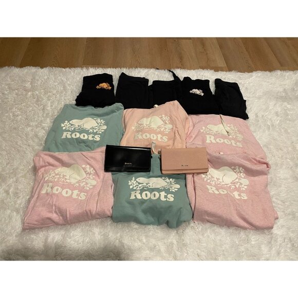 HUGE Roots Canada Hoodie Sweatshirt Sweatpants LOT XS XXS Pink Black - Picture 7 of 9